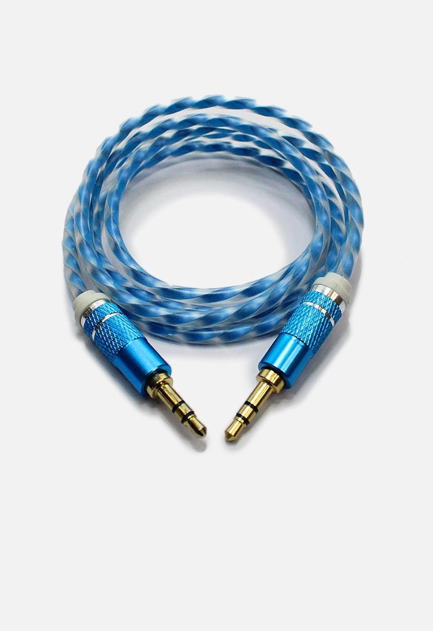 Larry's - Glow in the dark aux cable - blue