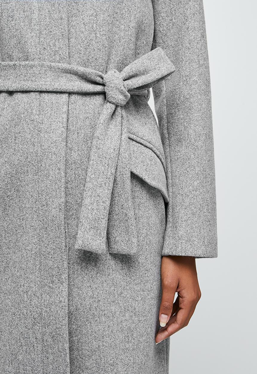 edit - Hooded melton jacket - grey 