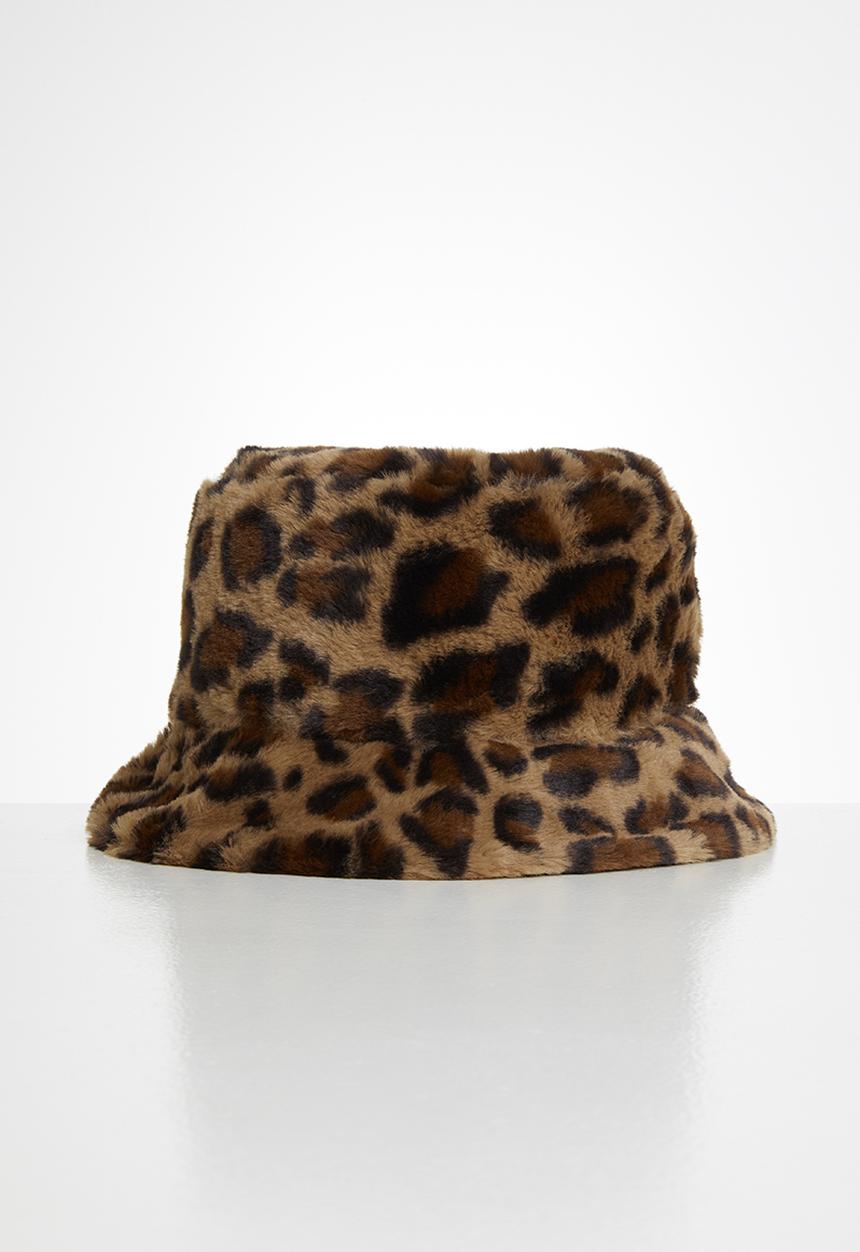 Superbalist - Reversible faux fur bucket hat - brown & black 