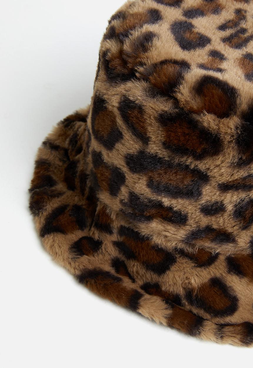 Superbalist - Reversible faux fur bucket hat - brown & black 