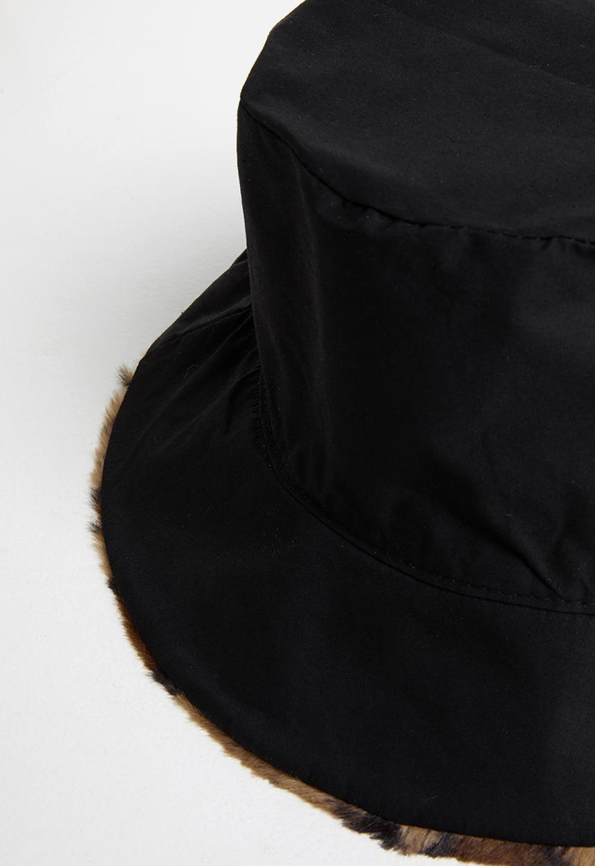 Superbalist - Reversible faux fur bucket hat - brown & black 