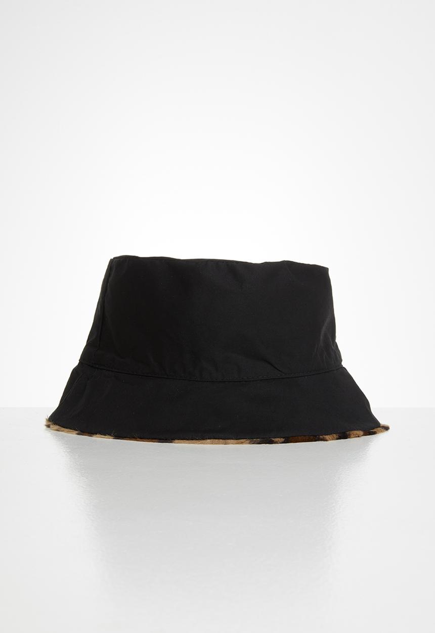 Superbalist - Reversible faux fur bucket hat - brown & black 