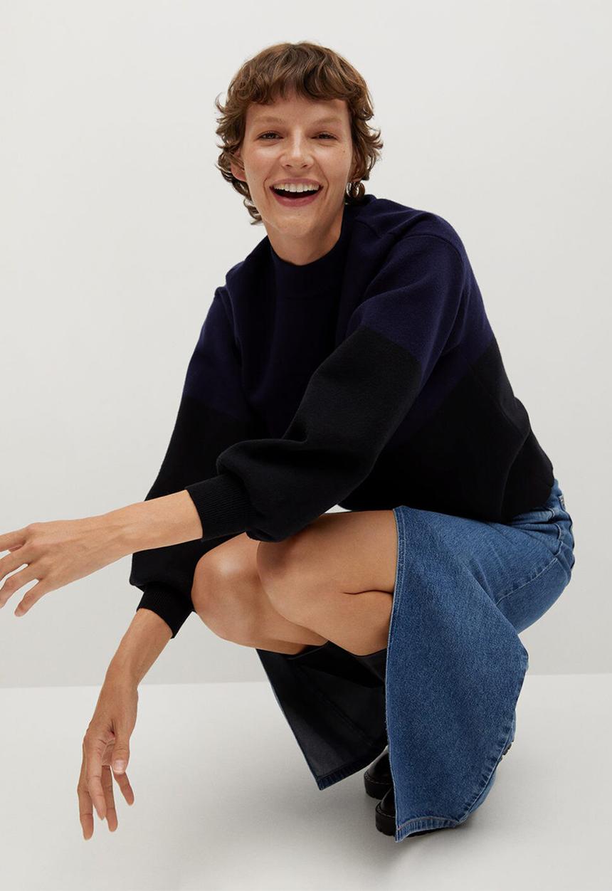 MANGO - Sweater miro - navy & black 