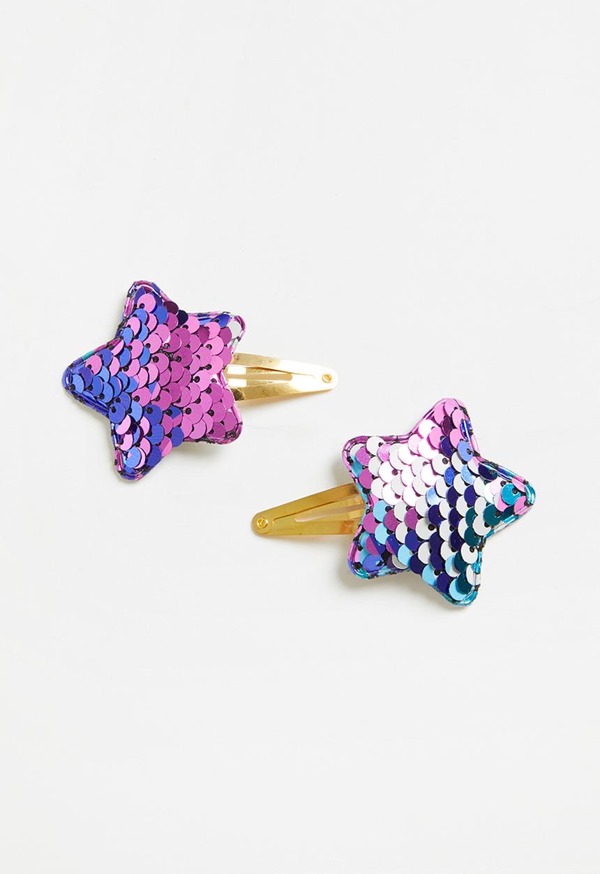Pop Candy - Girls star hair clips - multi