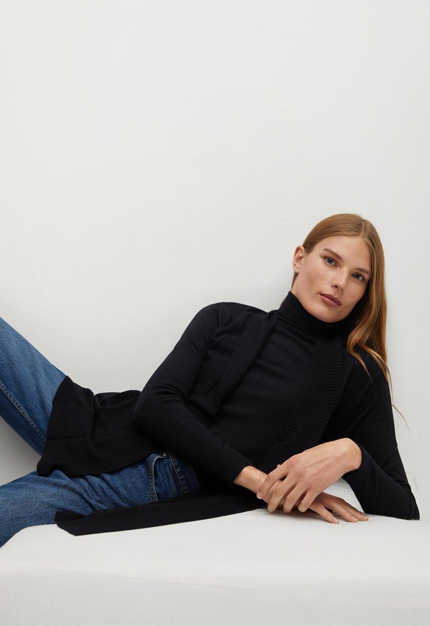 MANGO - Cardigan almaeco - black