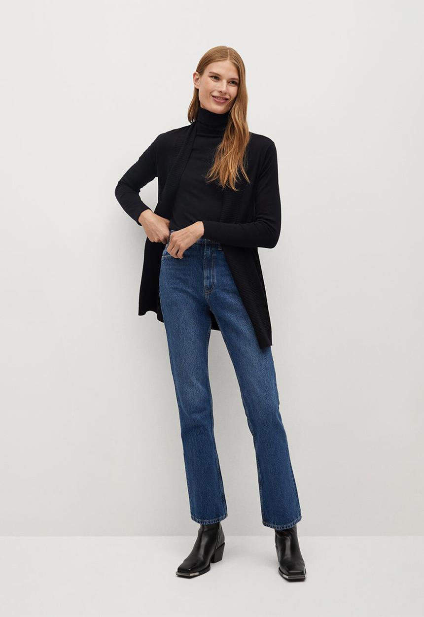 MANGO - Cardigan almaeco - black