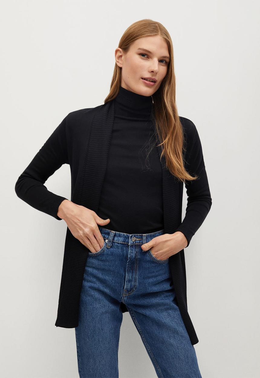 MANGO - Cardigan almaeco - black