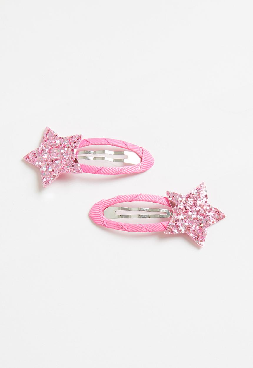 Pop Candy - Girls star hair clips - pink 