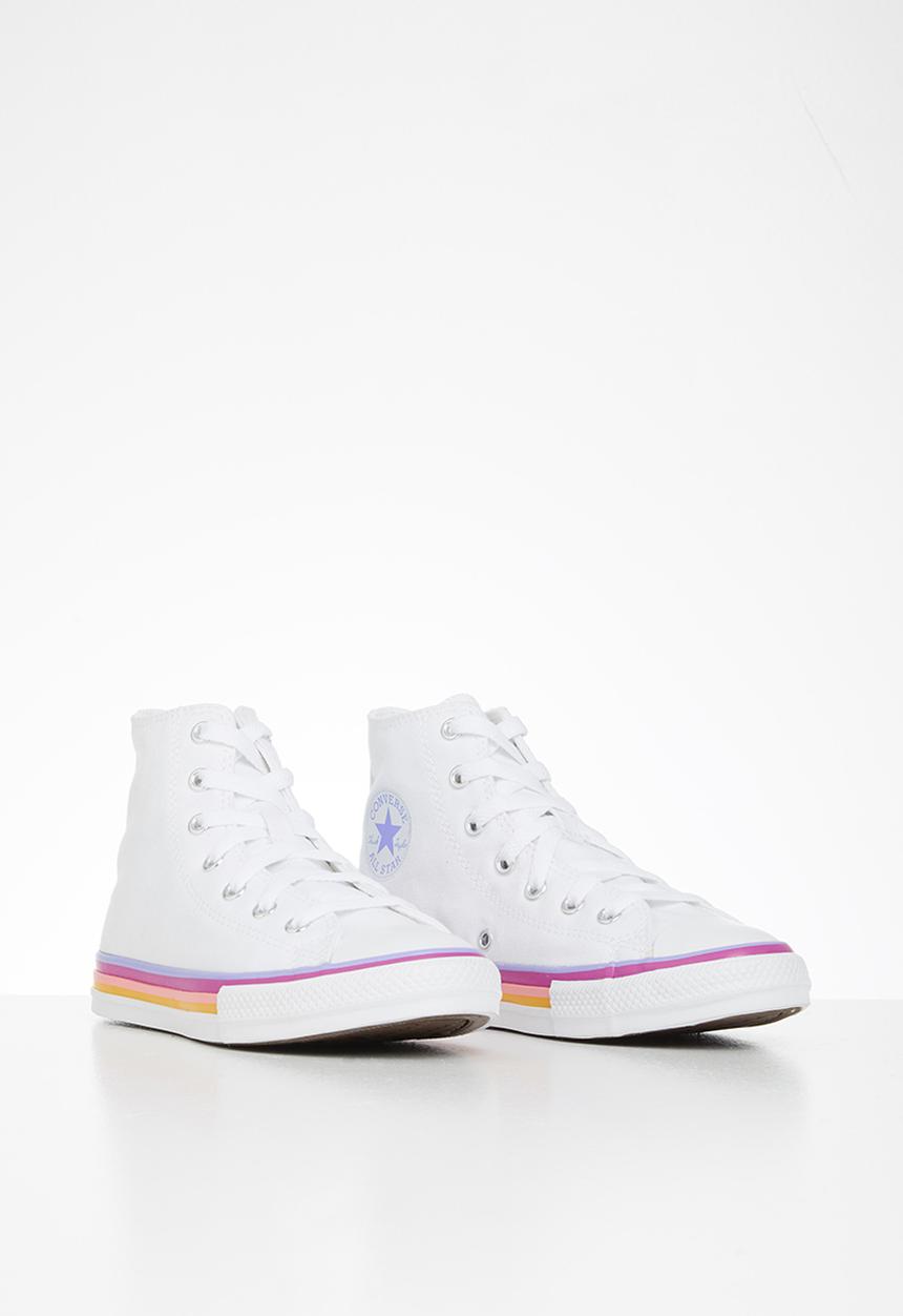 Converse - Chuck taylor all star striped midsolehi - white/twilight pulse
