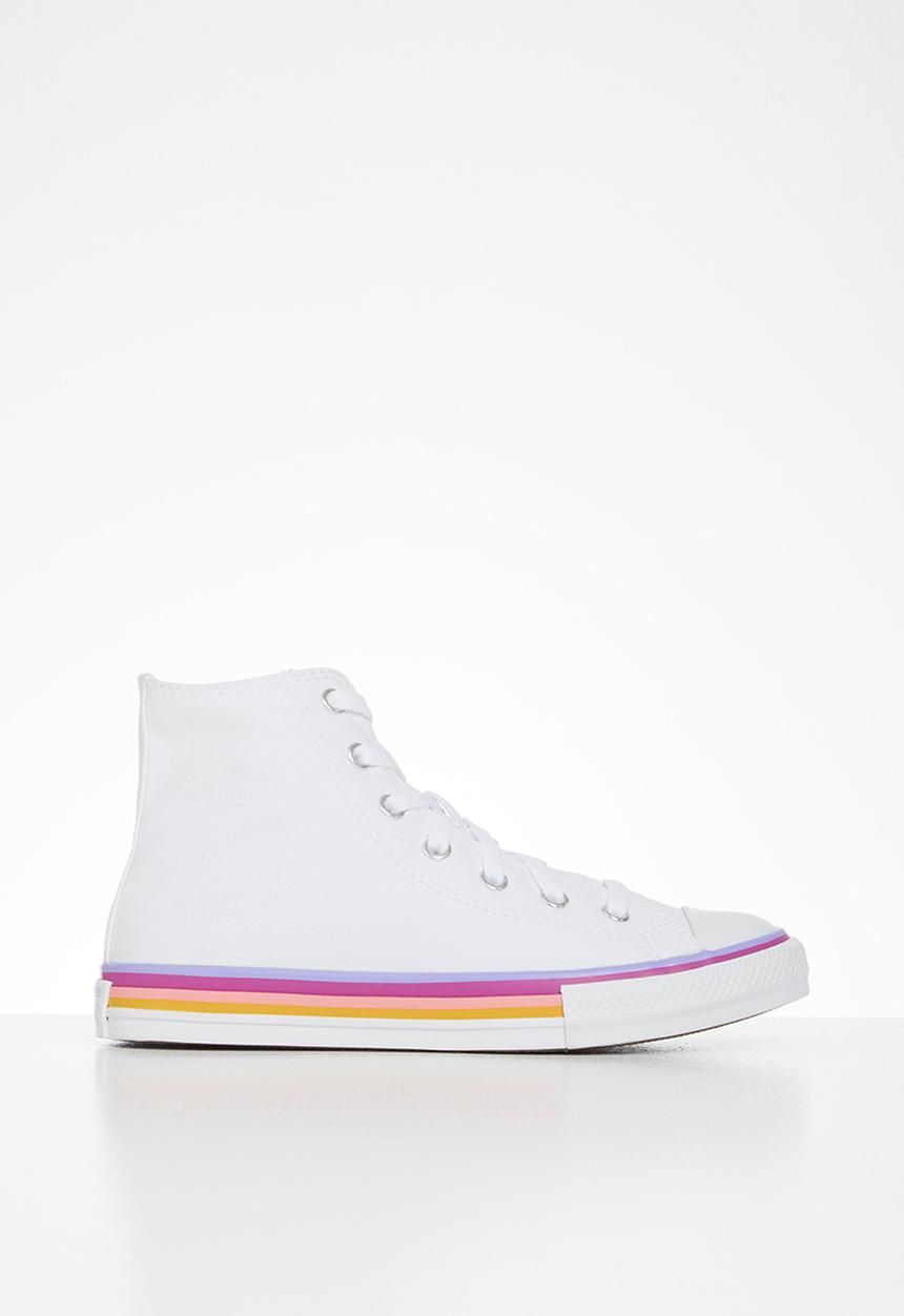 Converse - Chuck taylor all star striped midsolehi - white/twilight pulse