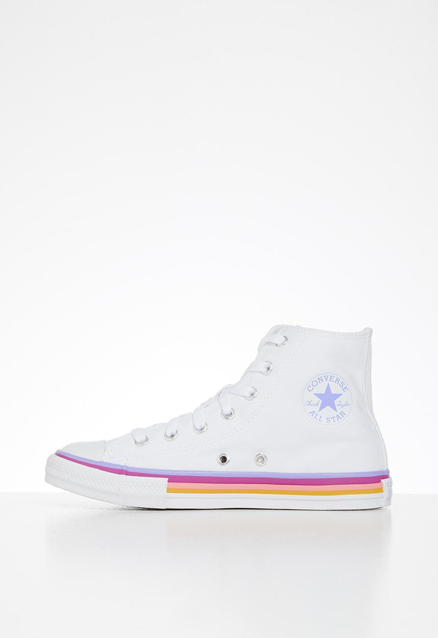 Converse - Chuck taylor all star striped midsolehi - white/twilight pulse