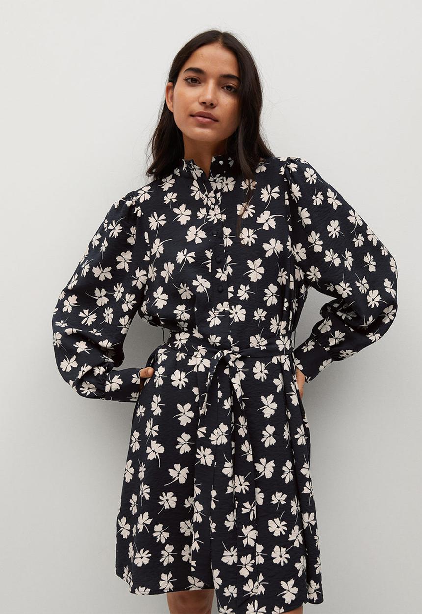 MANGO - Dress noela - black & beige 