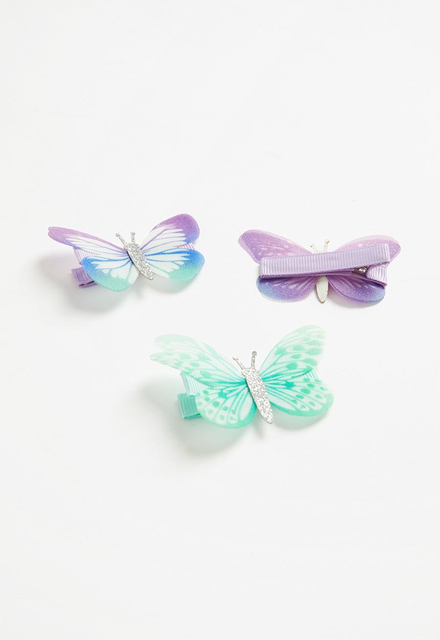 Pop Candy - Girls butterfly hair clips - multi