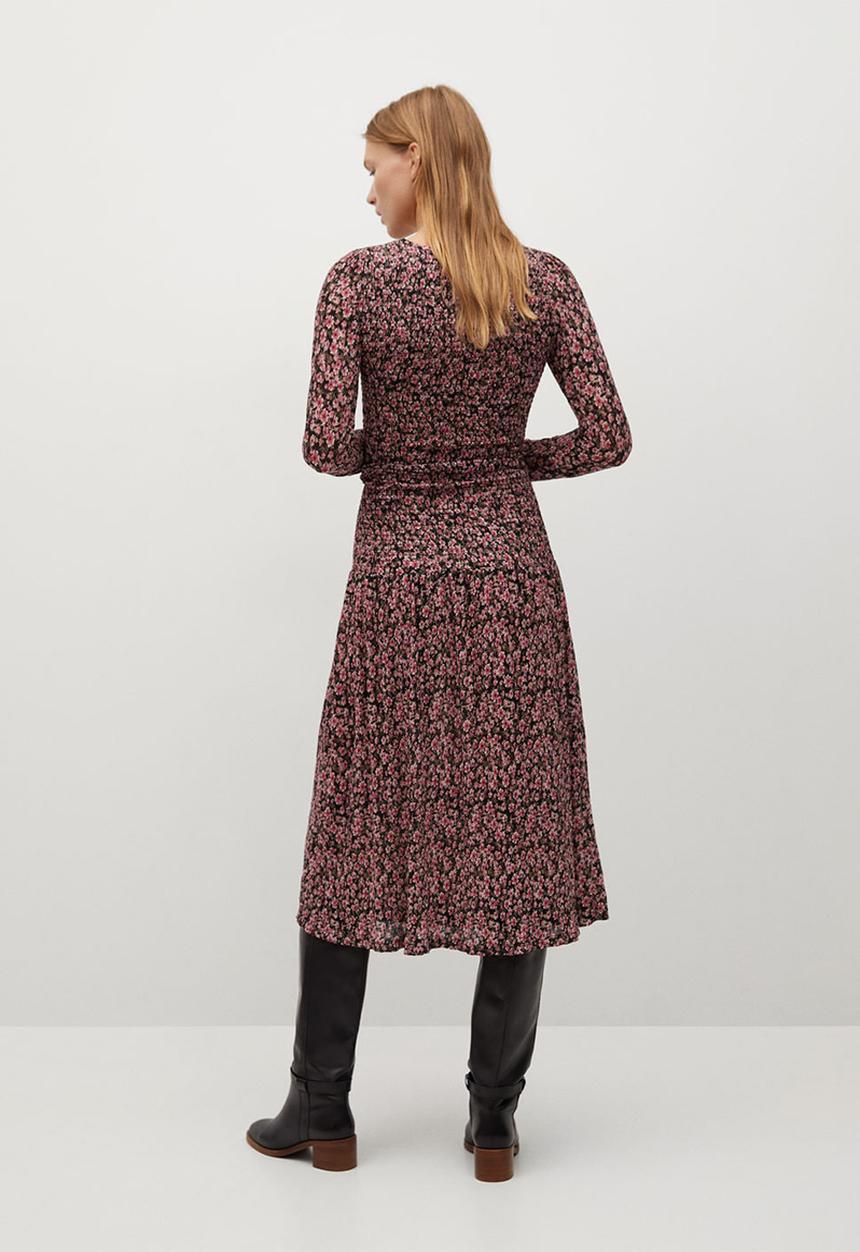MANGO - Dress rolo - red & black 