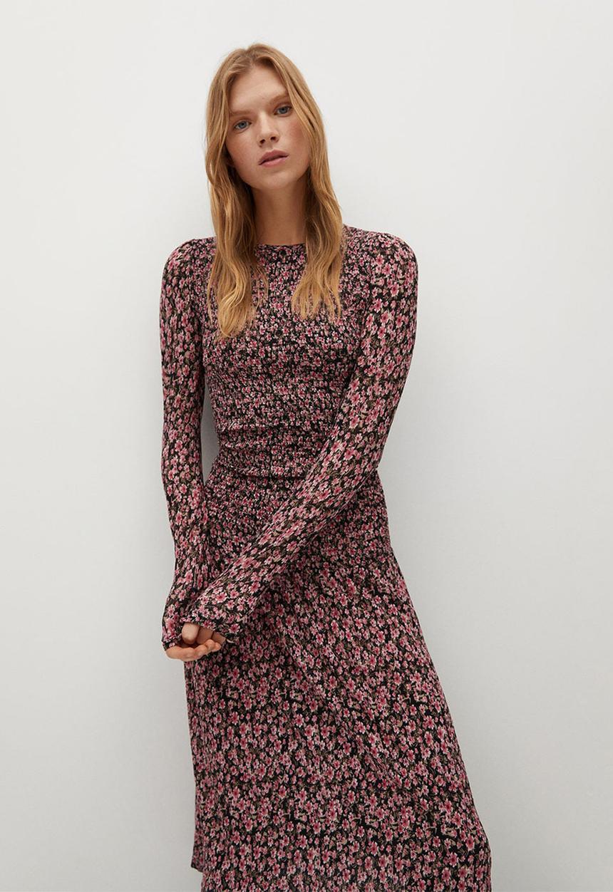 MANGO - Dress rolo - red & black 