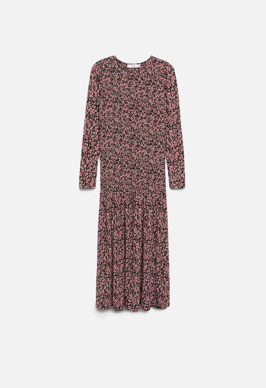 MANGO - Dress rolo - red & black 