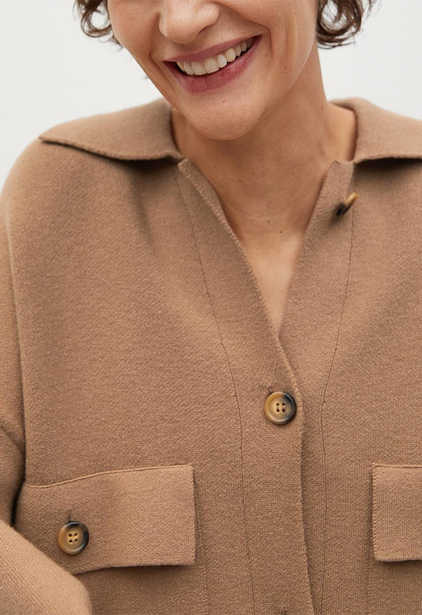 MANGO - Cardigan martish - brown
