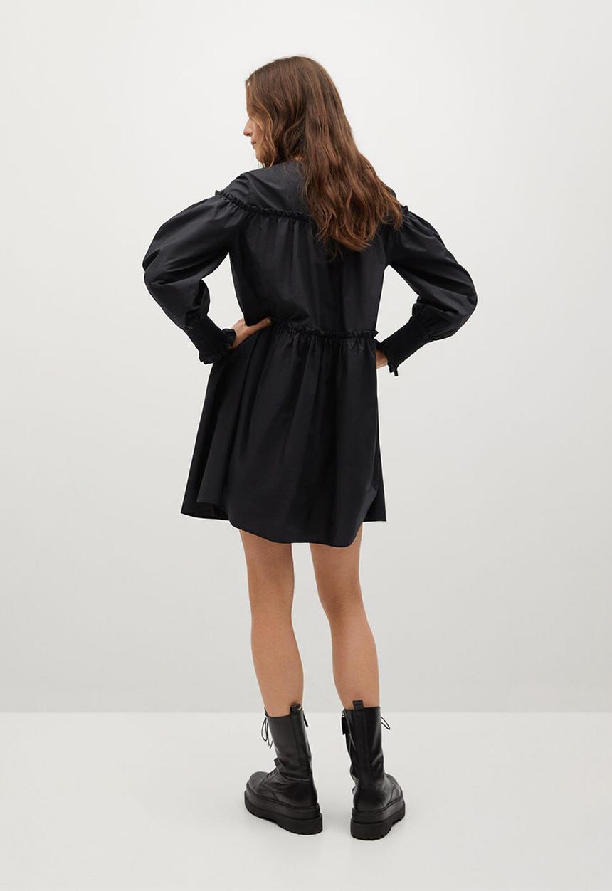 MANGO - Dress lin - black