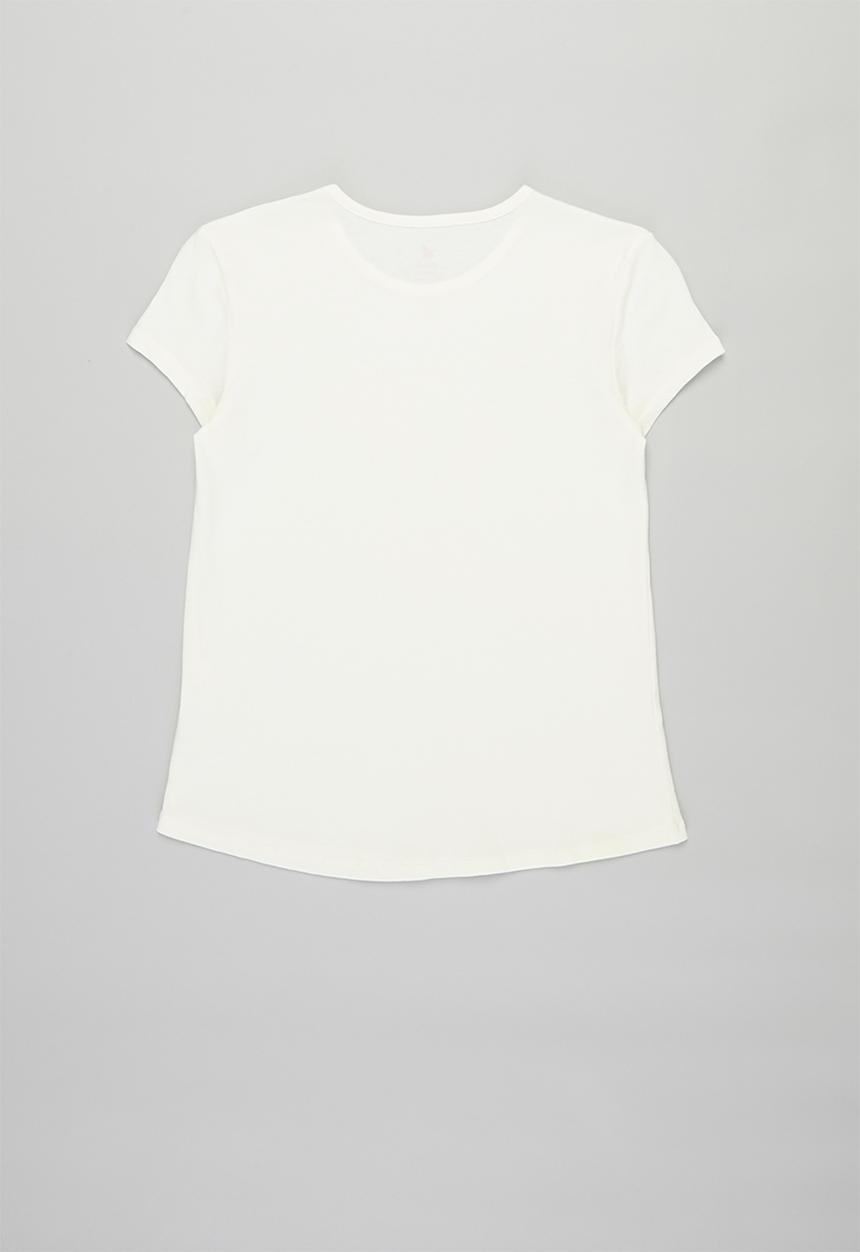 POLO - Girls layla printed short sleeve tee - off white