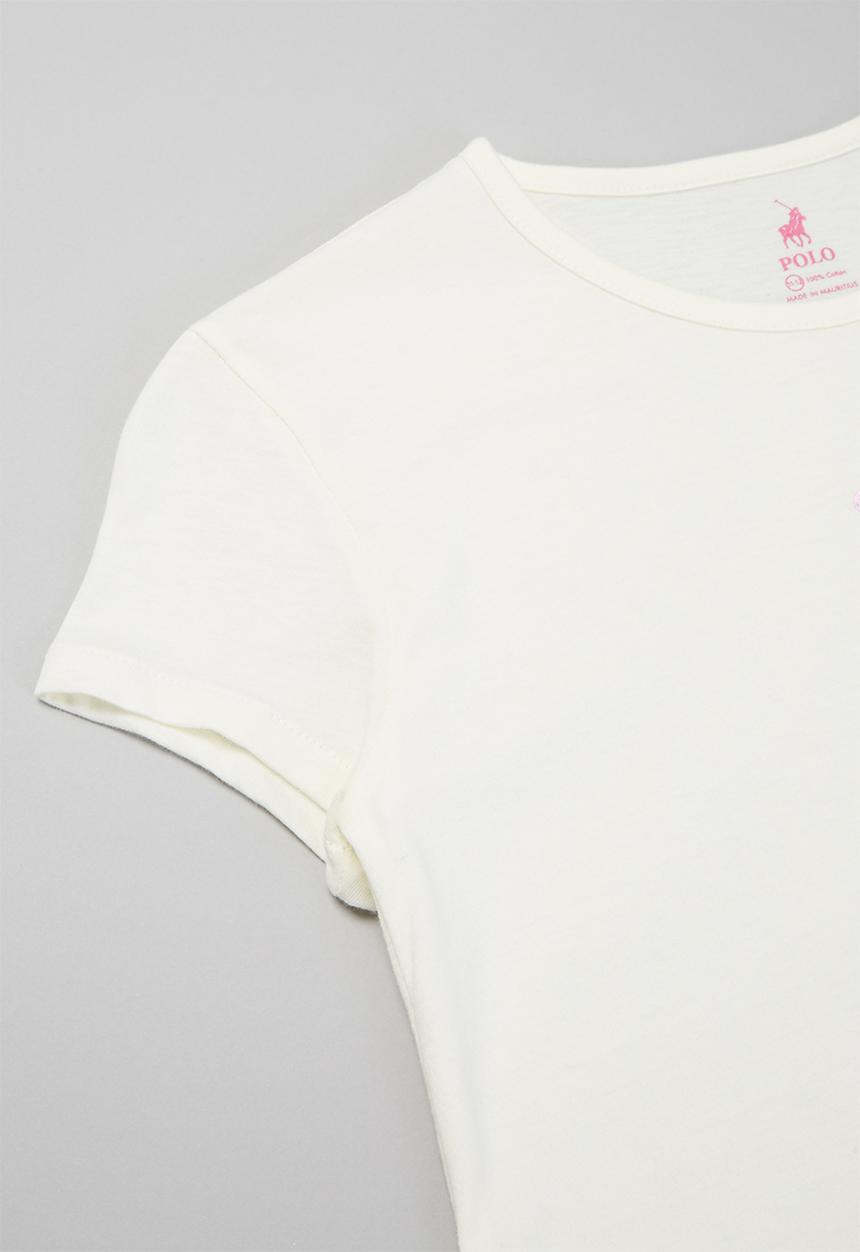 POLO - Girls layla printed short sleeve tee - off white