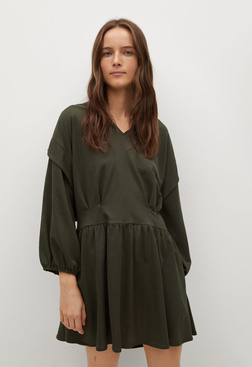 MANGO - Dress rimel - dark green