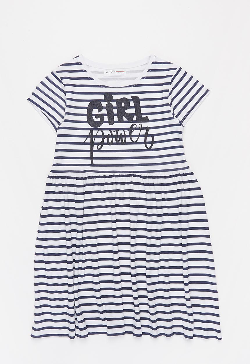 MINOTI - Girls basic power dress - white & navy
