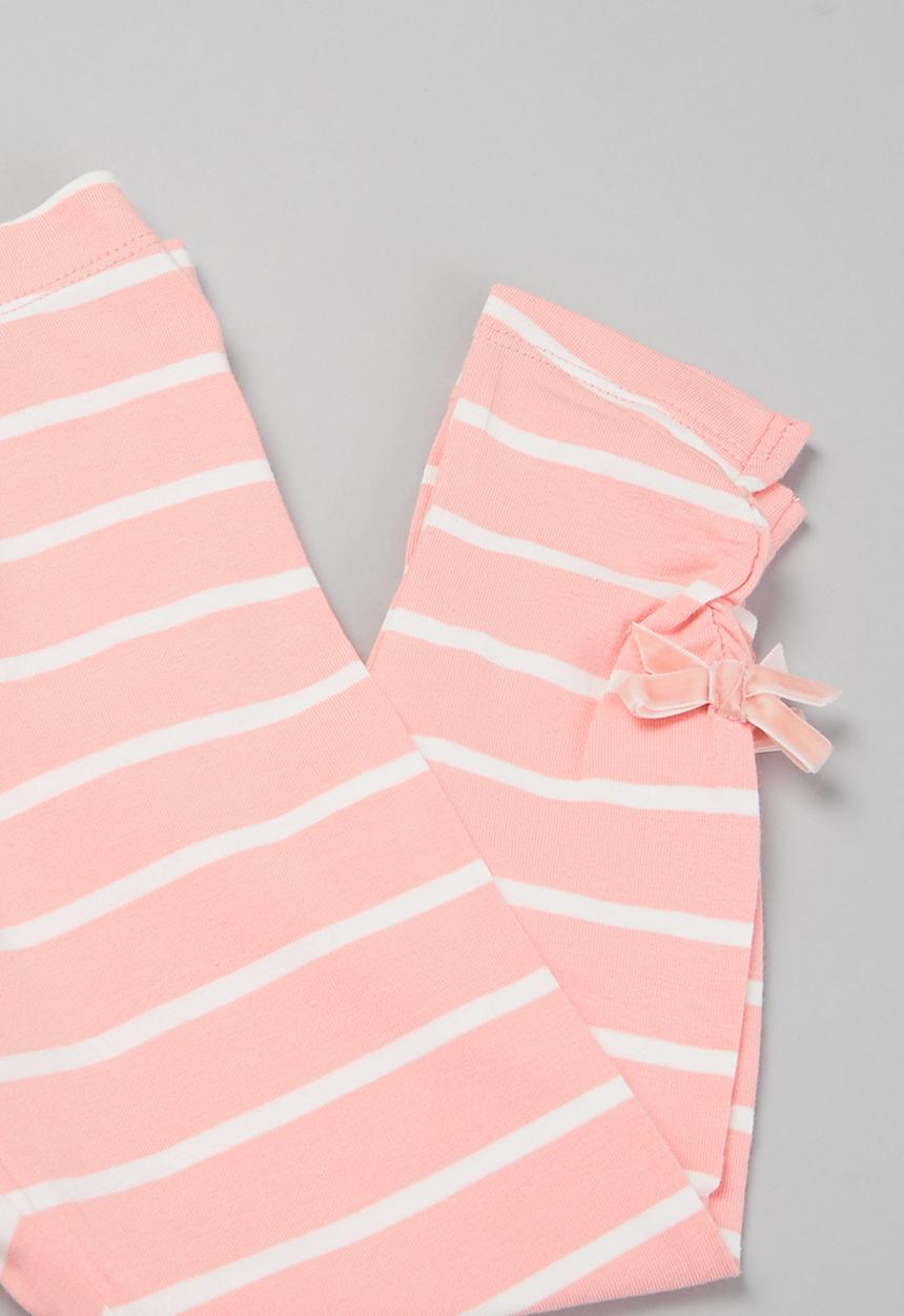 MINOTI - Long sleeve top & legging set cream - white & pink