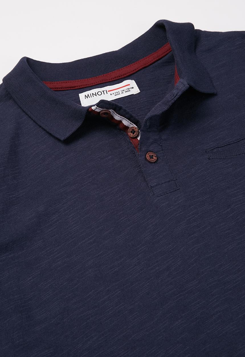 MINOTI - Parisian slub polo shirt - navy