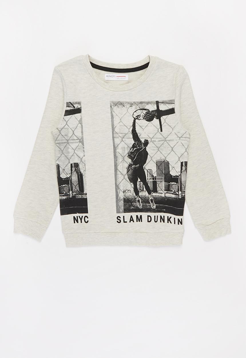 MINOTI - Slam dunk photographic print sweatshirt - grey
