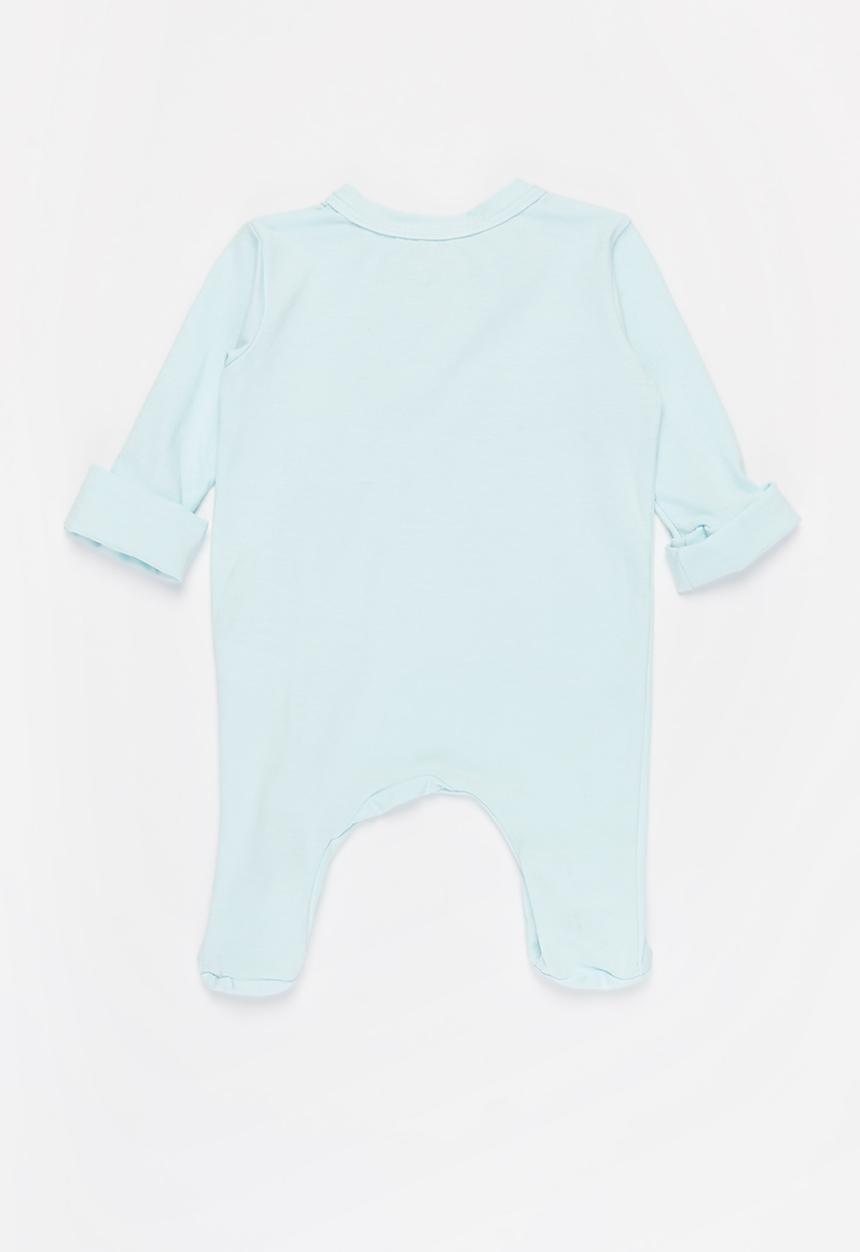 Baby Star - Zip closure babygrow - baby blue