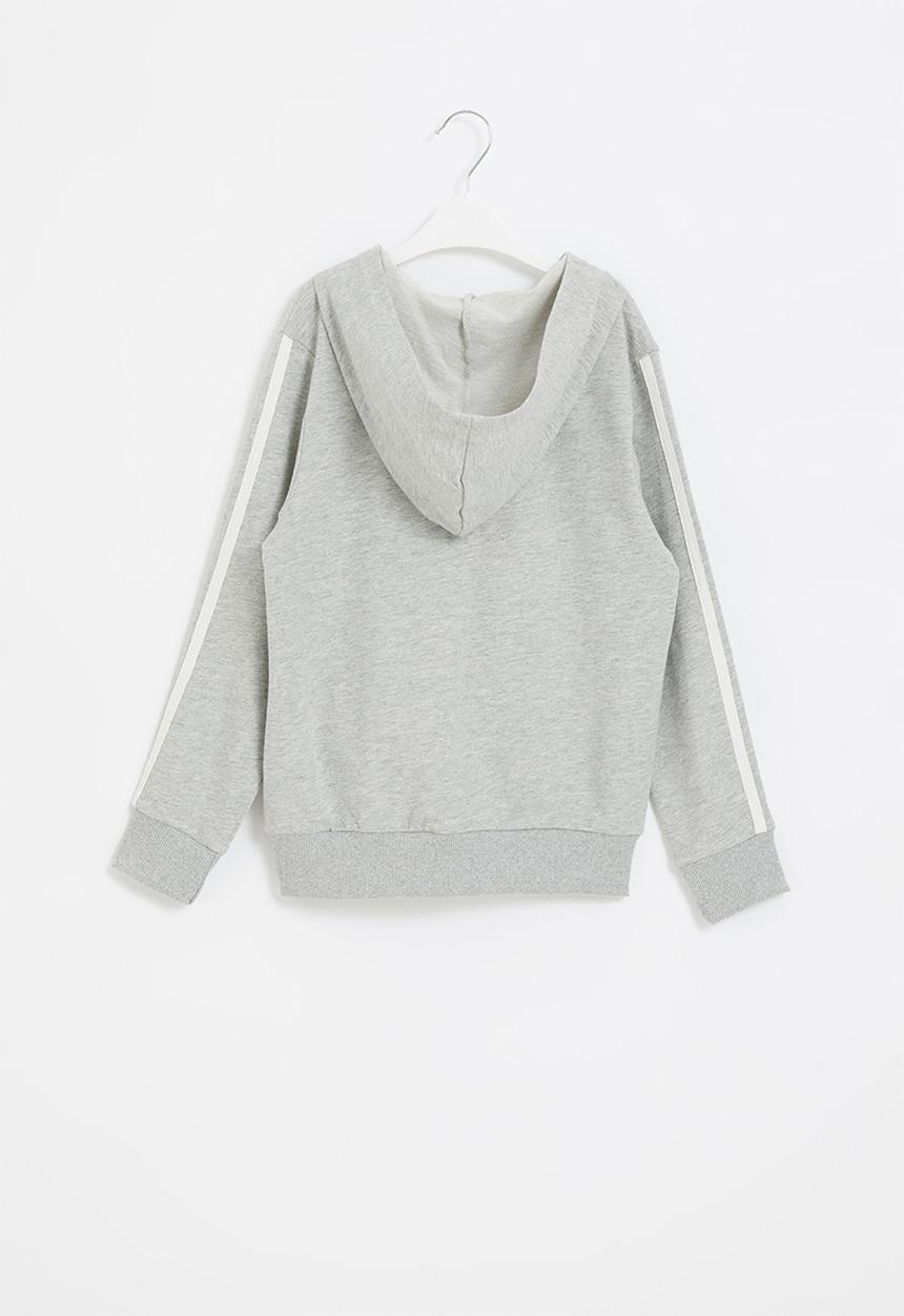 Pop Candy - Boys side tape zip through hoodie - grey