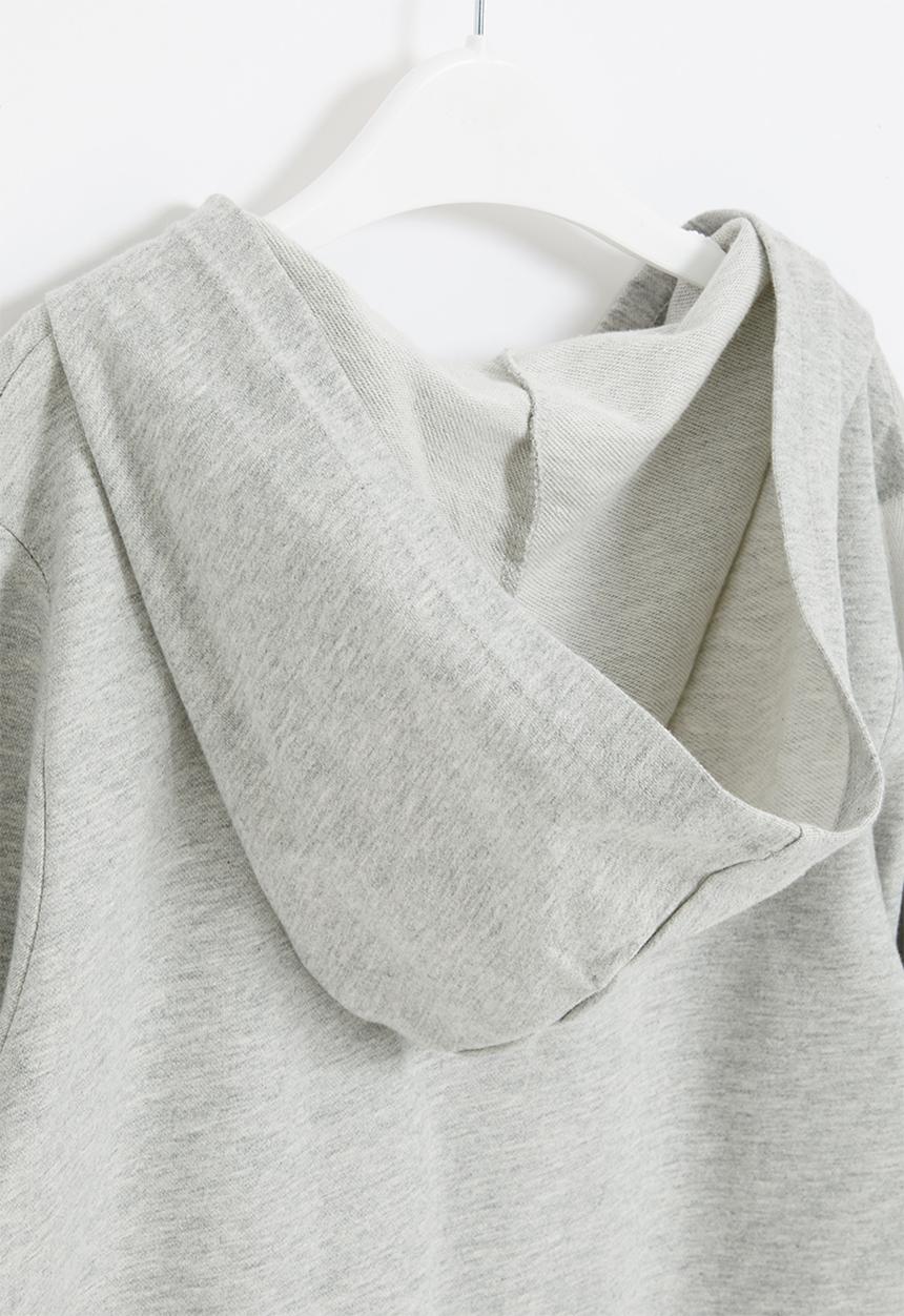 Pop Candy - Boys side tape zip through hoodie - grey