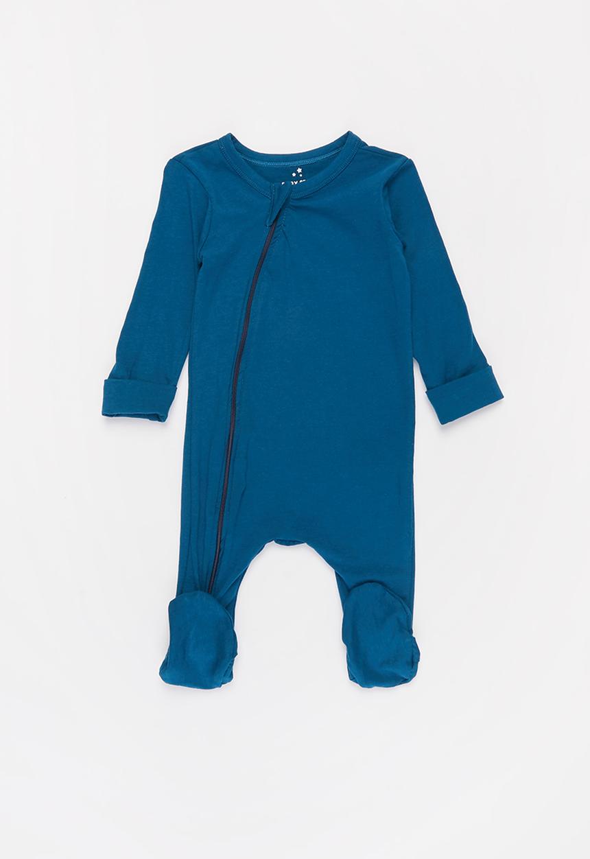 Baby Star - Zip closure babygrow - sailor blue