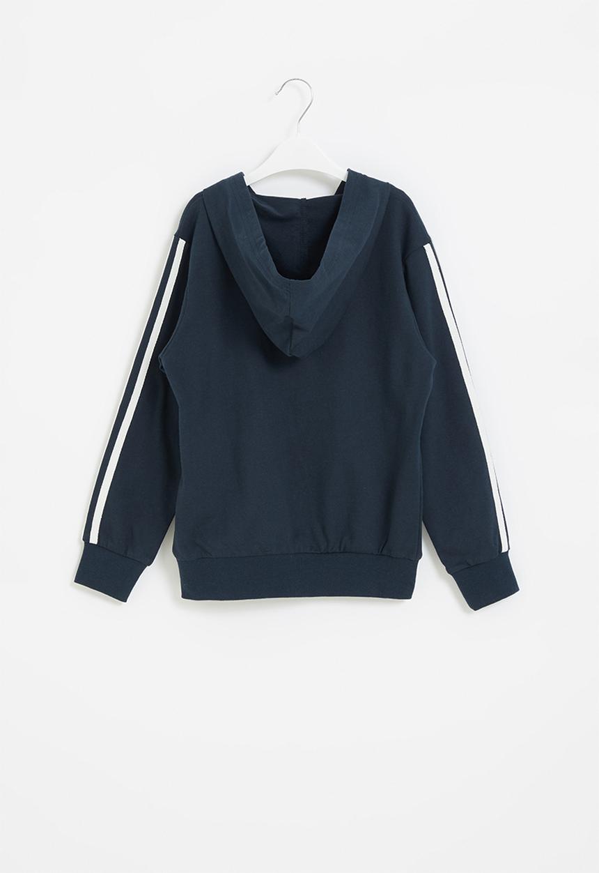 Pop Candy - Boys side tape zip through hoodie - navy