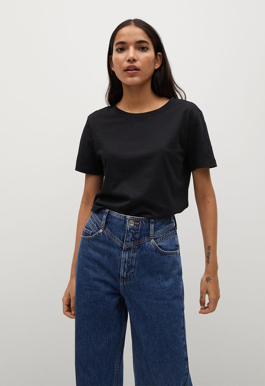 MANGO - T-shirt chalaca - black