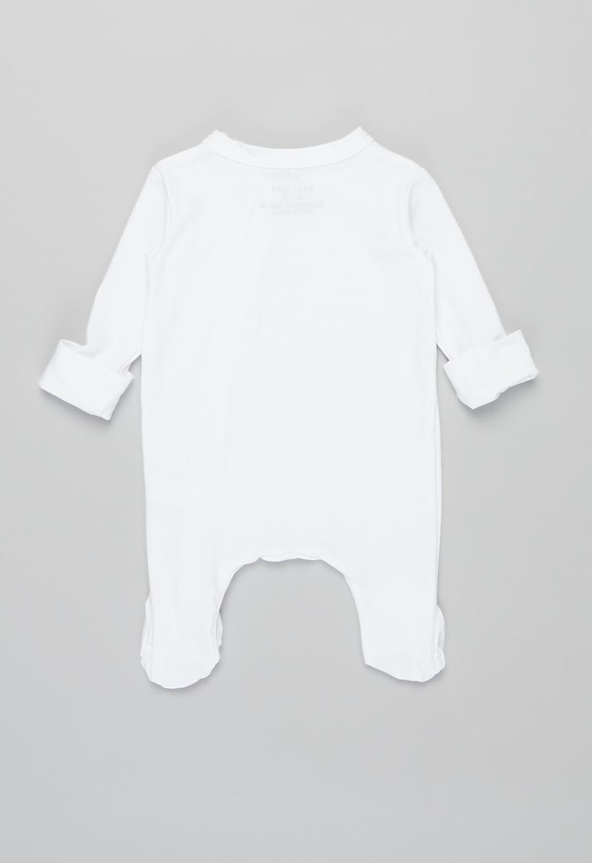 Baby Star - Zip closure babygrow - true white
