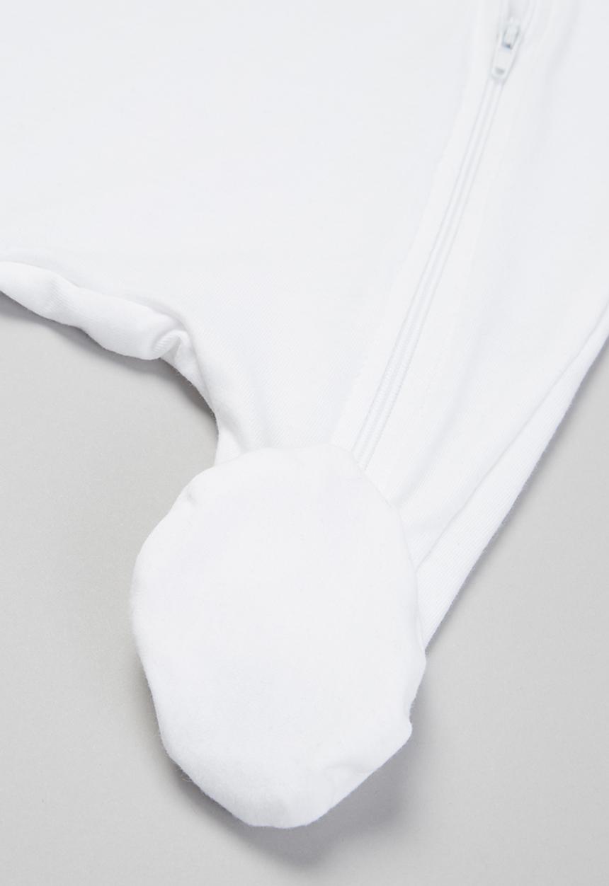Baby Star - Zip closure babygrow - true white