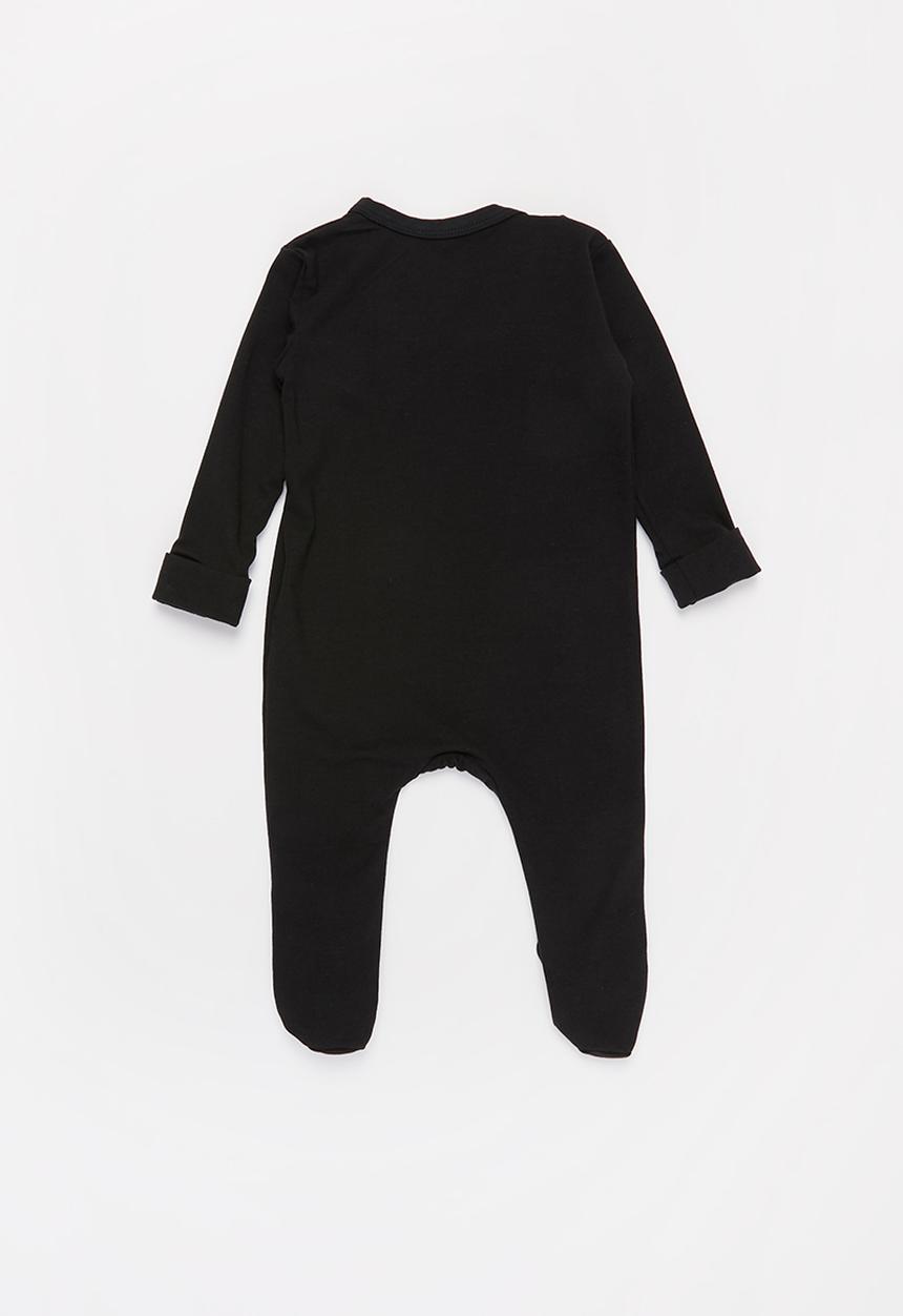 Baby Star - Zip closure babygrow - jet black
