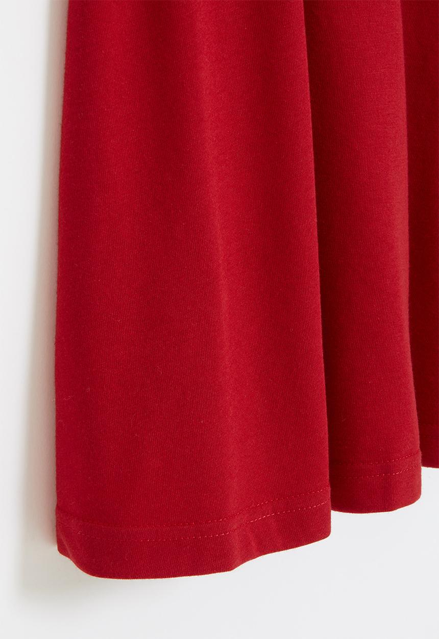 Pop Candy - Combo tiered short sleeve dress - red