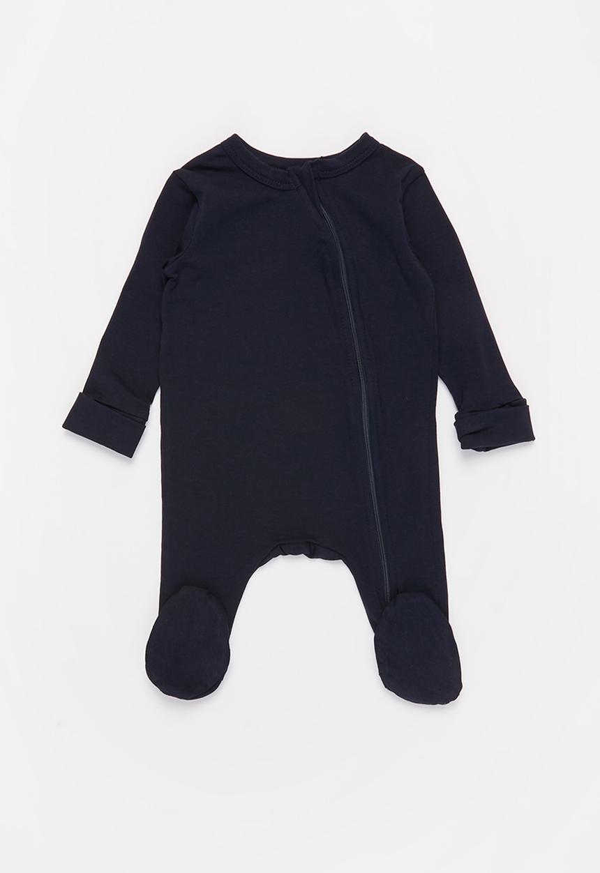 Baby Star - Zip closure babygrow - navy