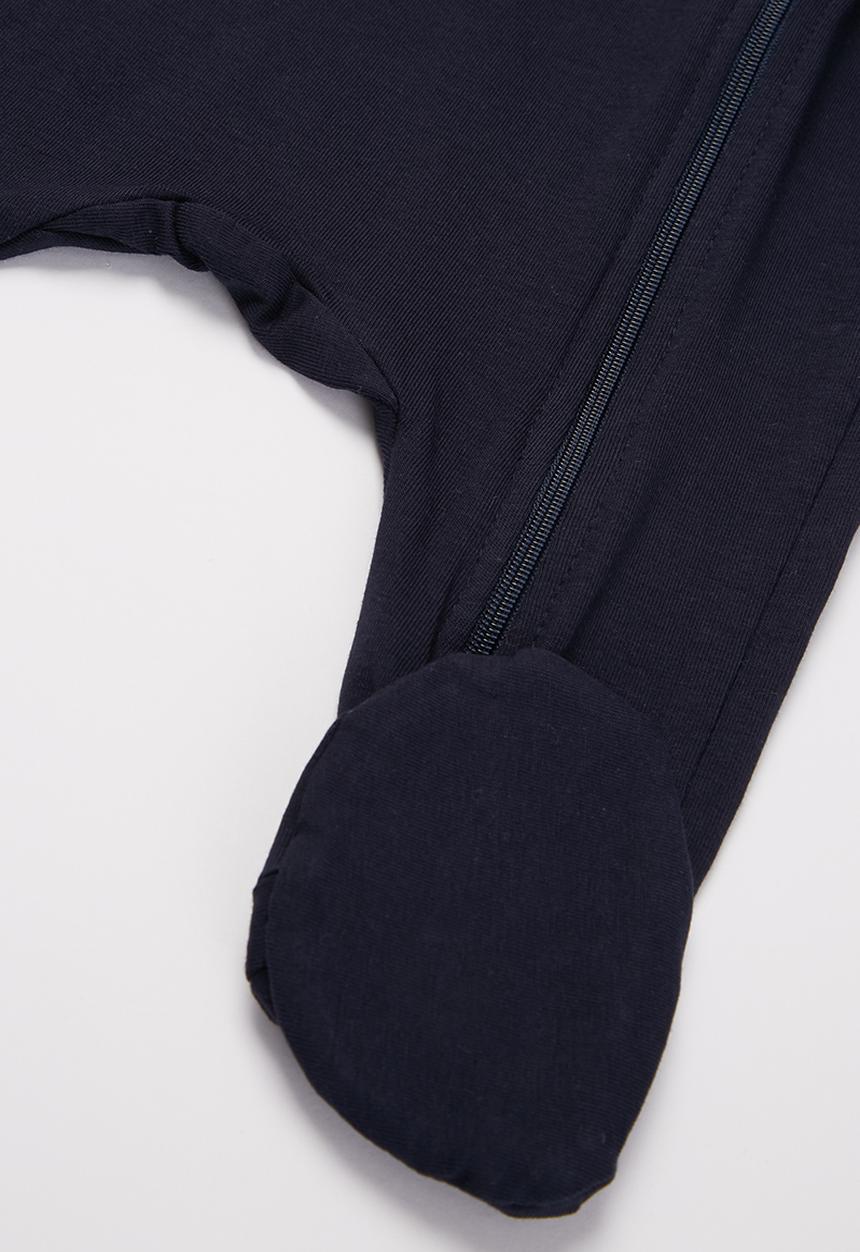 Baby Star - Zip closure babygrow - navy