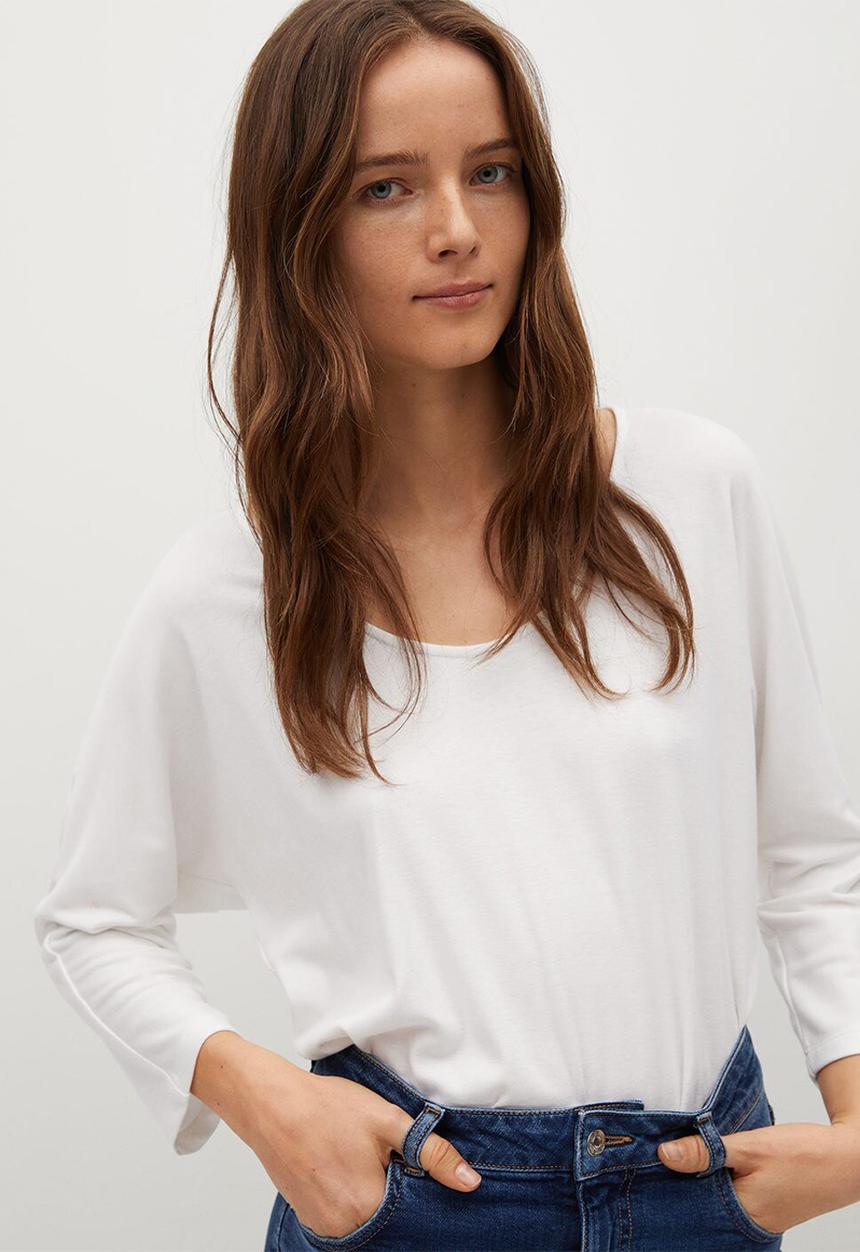 MANGO - T-shirt camila - off white 