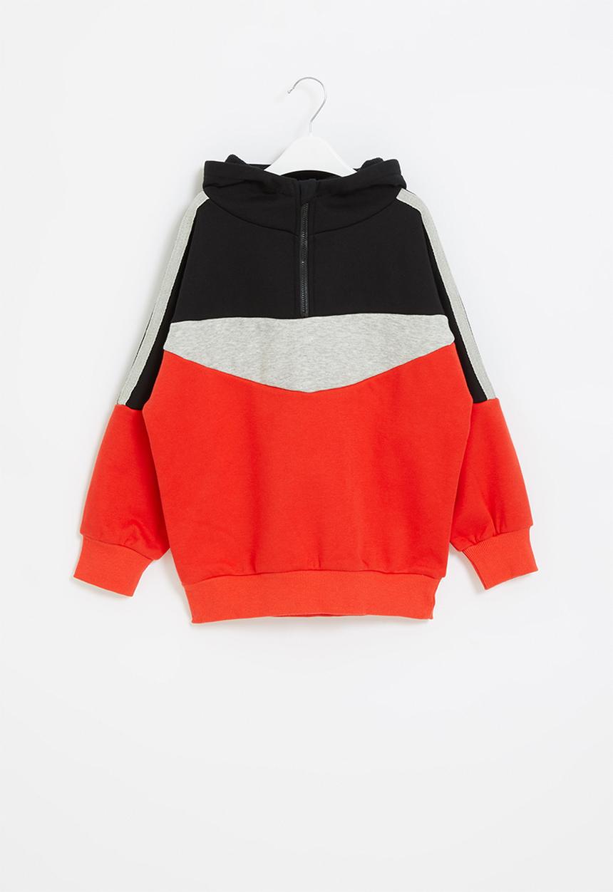 Pop Candy - Boys half zip colourblock sweat top - multi 