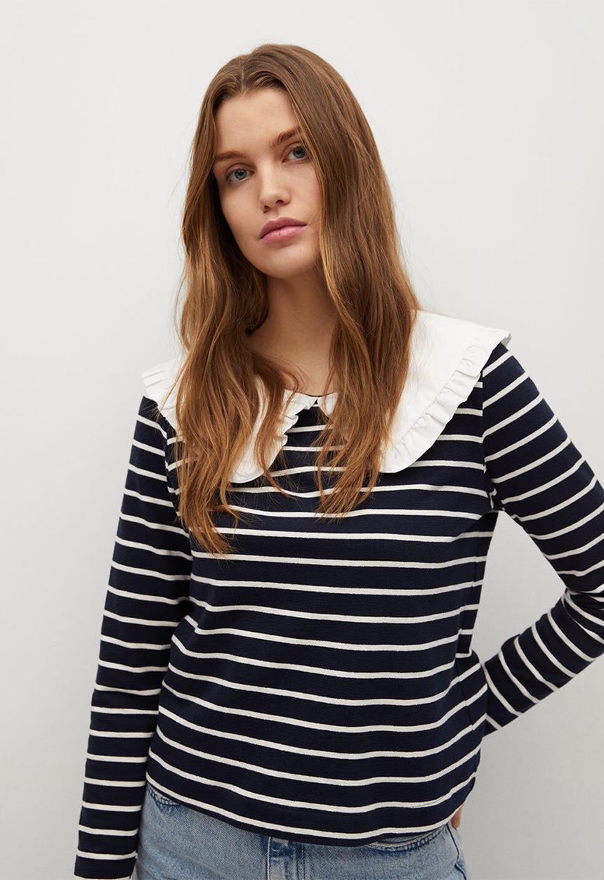 MANGO - Sweatshirt helena - navy & white 