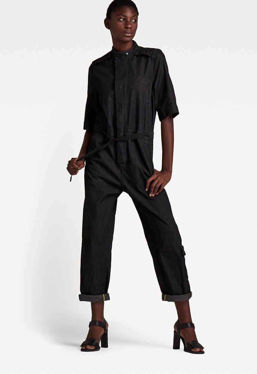 G-STAR - Shortsleeve workwear jumpsuit - pitch black