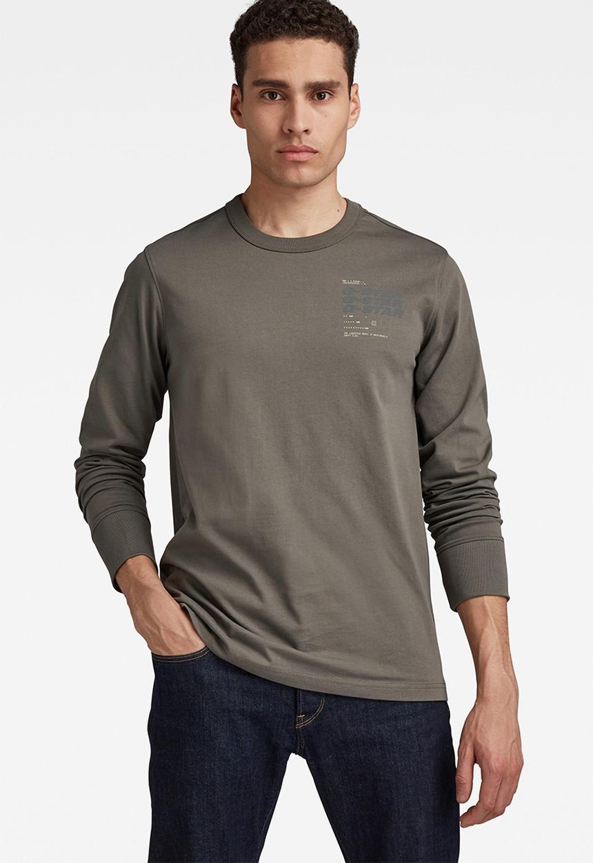 G-STAR - Big back graphic r l\s tee - gs grey