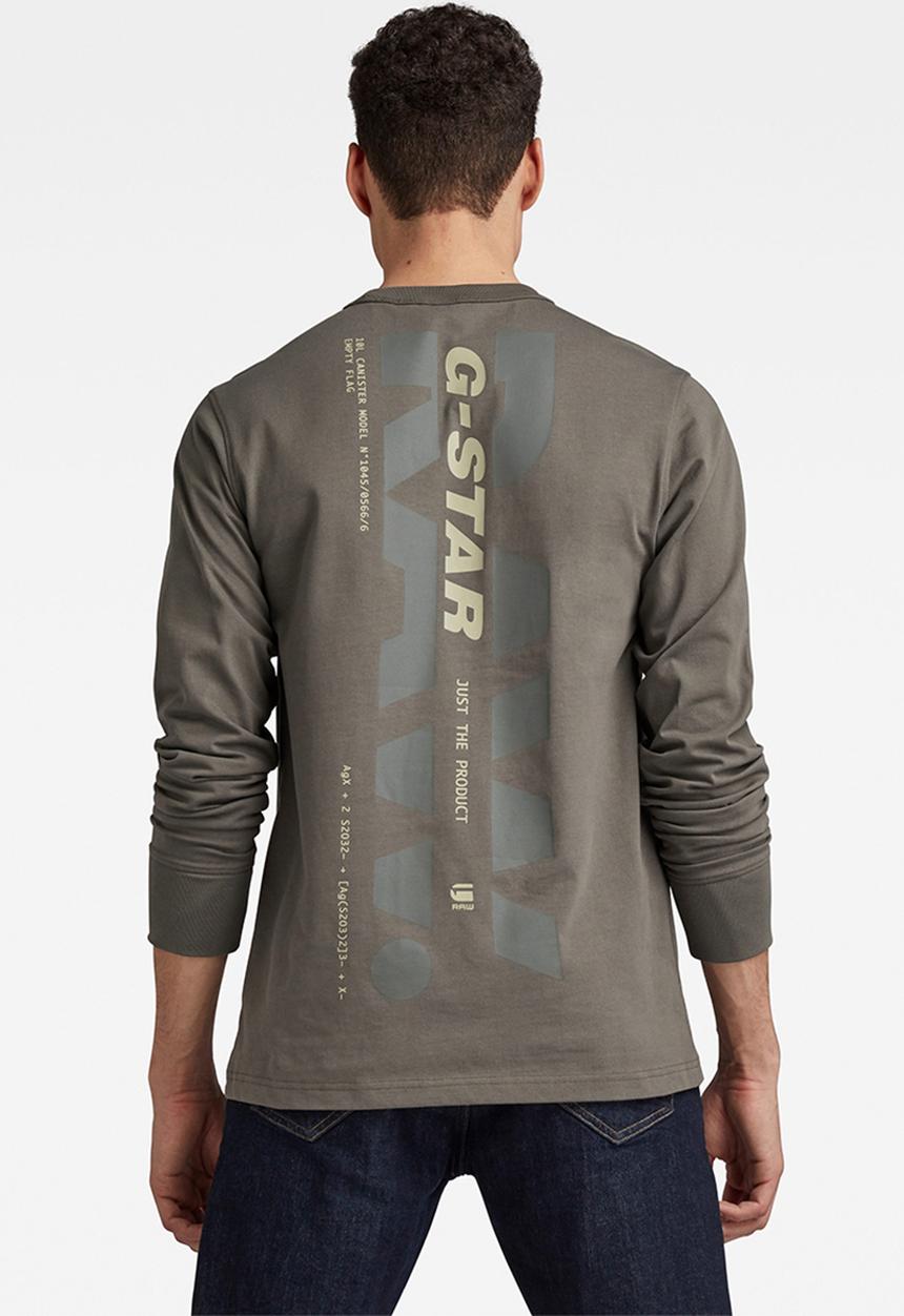 G-STAR - Big back graphic r l\s tee - gs grey