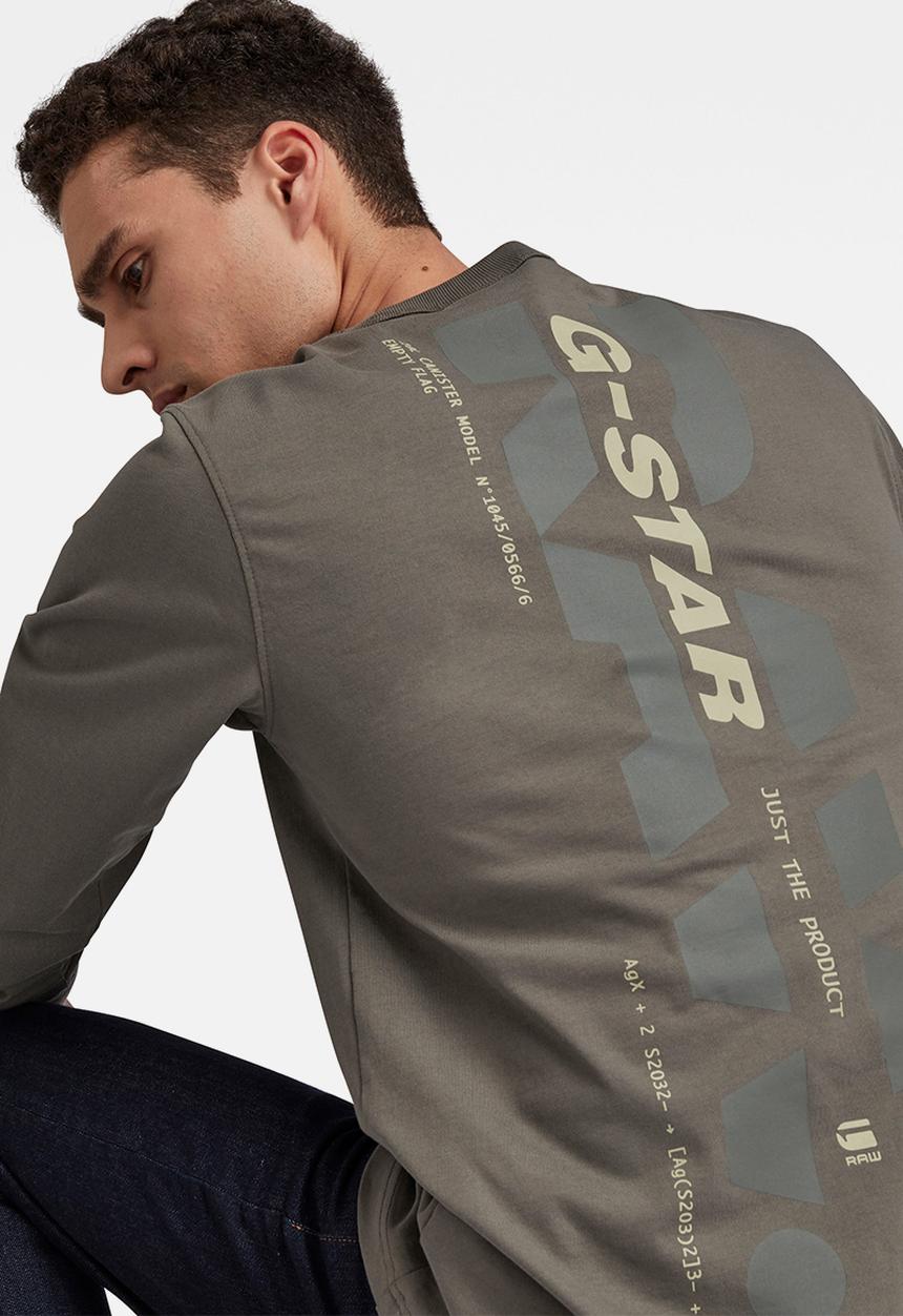 G-STAR - Big back graphic r l\s tee - gs grey
