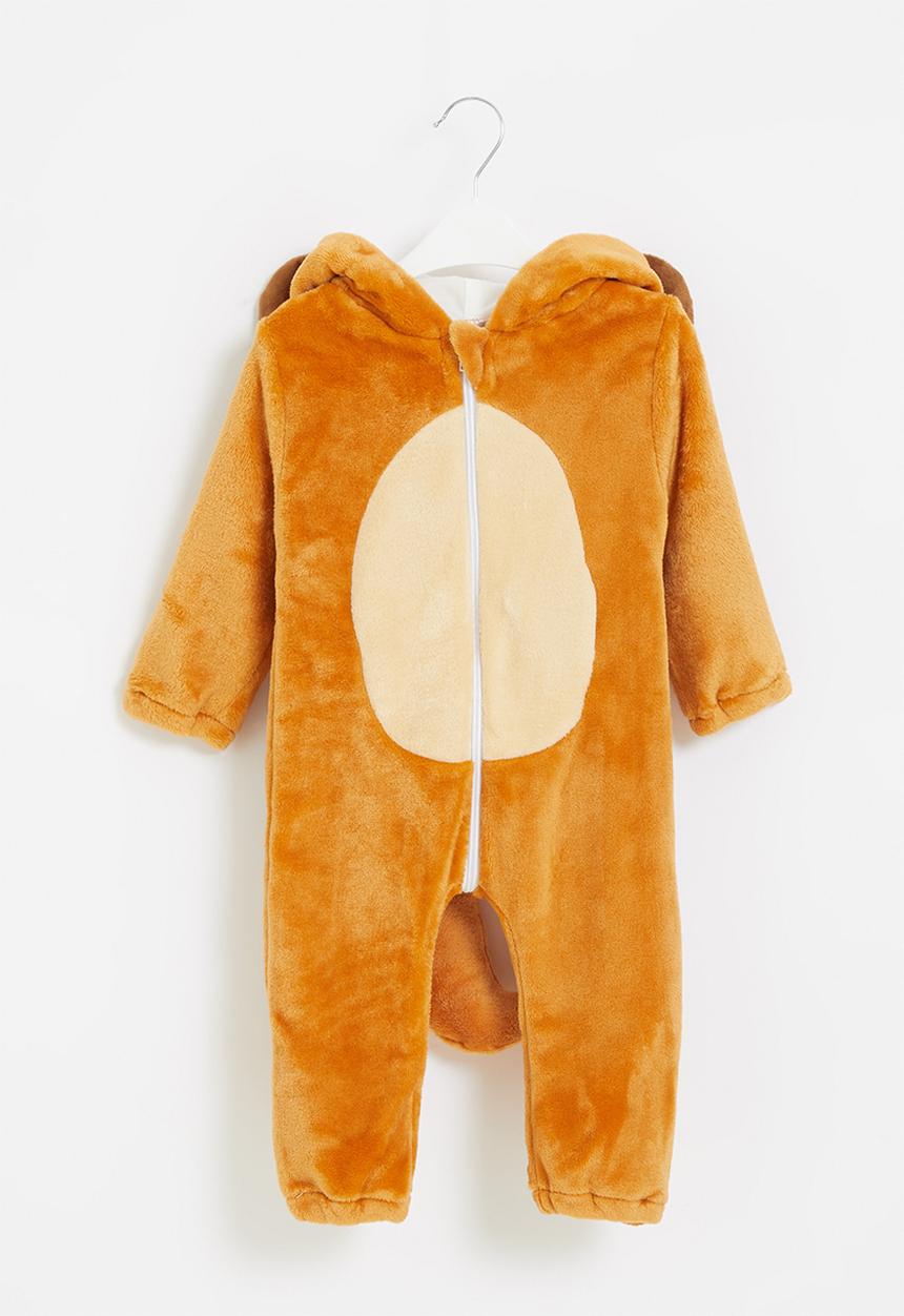Pop Candy - Baby boys lion onesie - brown