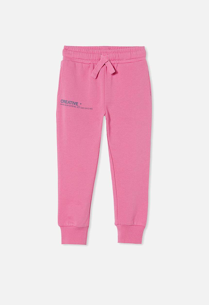 Cotton On - Marlo trackpant - pink gerbera/ creative